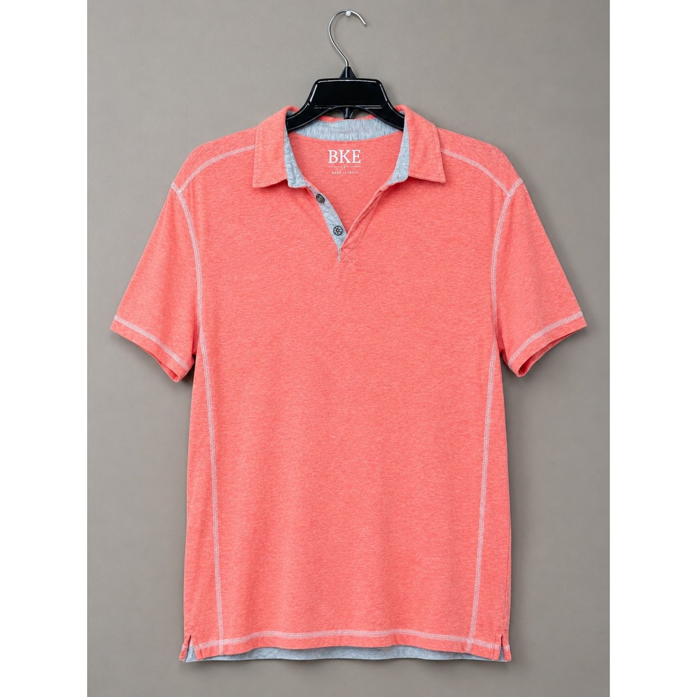 Buckle BKE Mens Polo Shirt Large Heathered Orange Contrast Stitch B9163